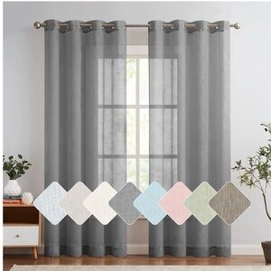 Sheer Gray Curtains 84”Lx54”W